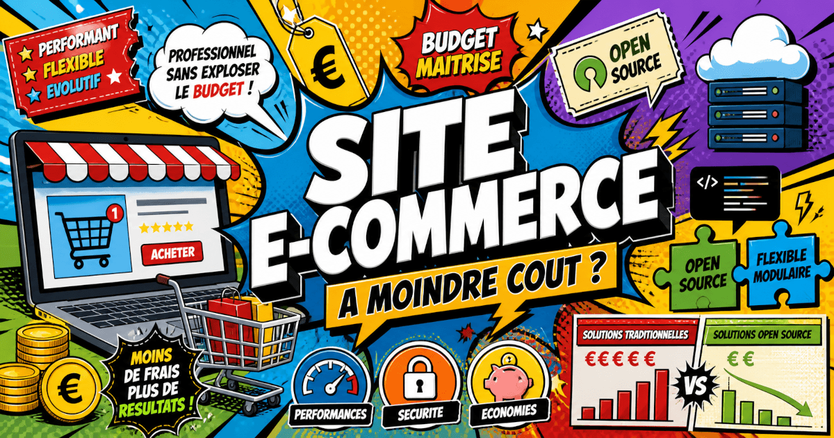 Illustration d’un site e-commerce économique conçu avec des solutions open source